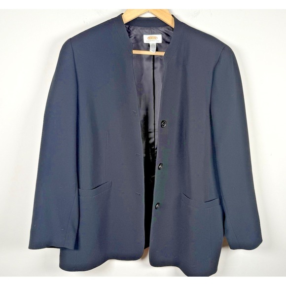 Talbots Jackets & Blazers - Vintage Talbots Jacket Blazer Black Button Up‎ Pockets Lined Womens Sz 12 Petite